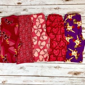 LulaRoe OS Valentine Leggings Lot of 5